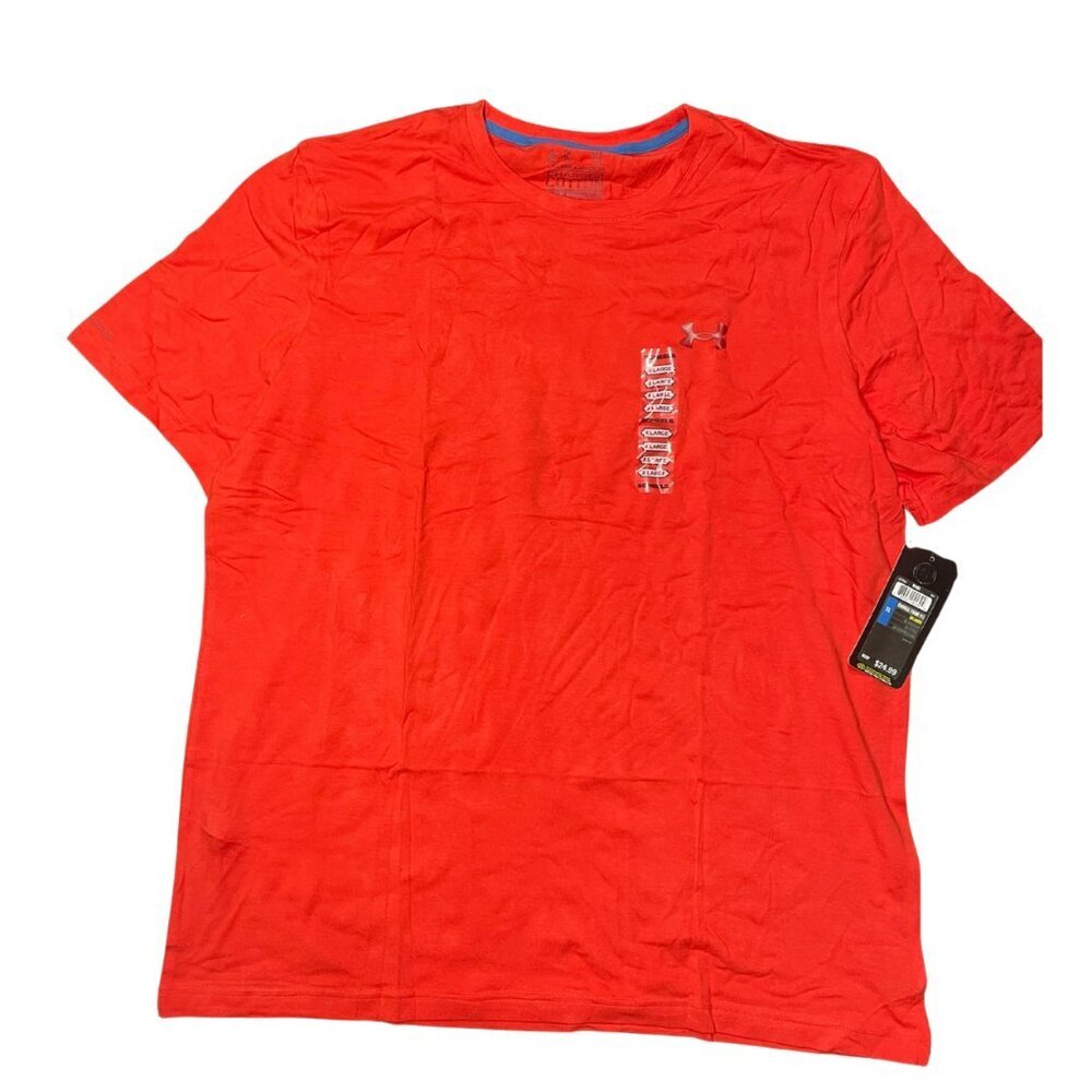 Under Armour HeatGear Red Logo T‑Shirt Men’s XL NWT Performance Activewear